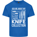 Chef Ask About My Knife Collection Funny Mens Cotton T-Shirt Tee Top Royal Blue