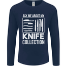 Chef Ask About My Knife Collection Funny Mens Long Sleeve T-Shirt Navy Blue