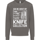 Chef Ask About My Knife Collection Funny Mens Sweatshirt Jumper Charcoal