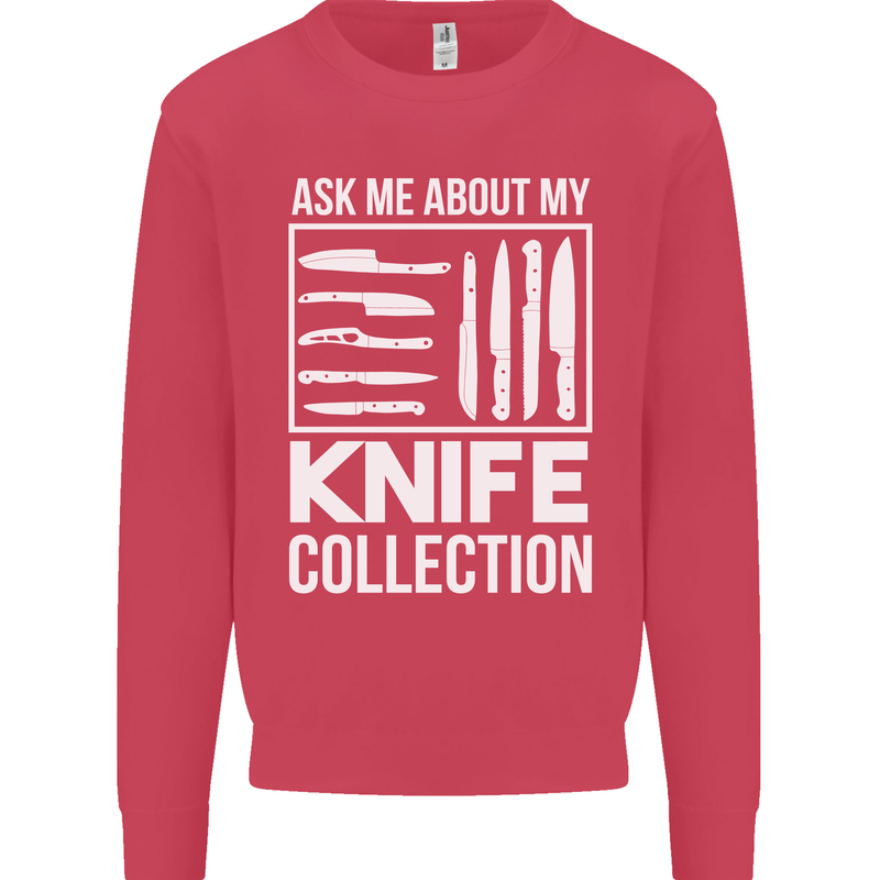 Chef Ask About My Knife Collection Funny Mens Sweatshirt Jumper Heliconia