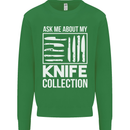 Chef Ask About My Knife Collection Funny Mens Sweatshirt Jumper Irish Green