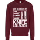 Chef Ask About My Knife Collection Funny Mens Sweatshirt Jumper Maroon