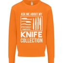 Chef Ask About My Knife Collection Funny Mens Sweatshirt Jumper Orange