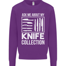Chef Ask About My Knife Collection Funny Mens Sweatshirt Jumper Purple