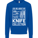 Chef Ask About My Knife Collection Funny Mens Sweatshirt Jumper Royal Blue