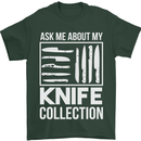 Chef Ask About My Knife Collection Funny Mens T-Shirt 100% Cotton Forest Green