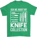 Chef Ask About My Knife Collection Funny Mens T-Shirt 100% Cotton Irish Green