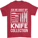 Chef Ask About My Knife Collection Funny Mens T-Shirt 100% Cotton Red