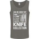 Chef Ask About My Knife Collection Funny Mens Vest Tank Top Charcoal
