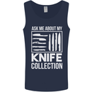 Chef Ask About My Knife Collection Funny Mens Vest Tank Top Navy Blue