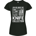 Chef Ask About My Knife Collection Funny Womens Petite Cut T-Shirt Black