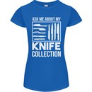 Chef Ask About My Knife Collection Funny Womens Petite Cut T-Shirt Royal Blue