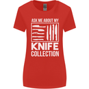 Chef Ask About My Knife Collection Funny Womens Wider Cut T-Shirt Red