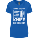 Chef Ask About My Knife Collection Funny Womens Wider Cut T-Shirt Royal Blue