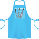 Chef I Play With Knives Cotton Apron 100% Organic Turquoise