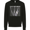 Chef I Play With Knives Kids Sweatshirt Jumper Black