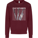 Chef I Play With Knives Kids Sweatshirt Jumper Maroon