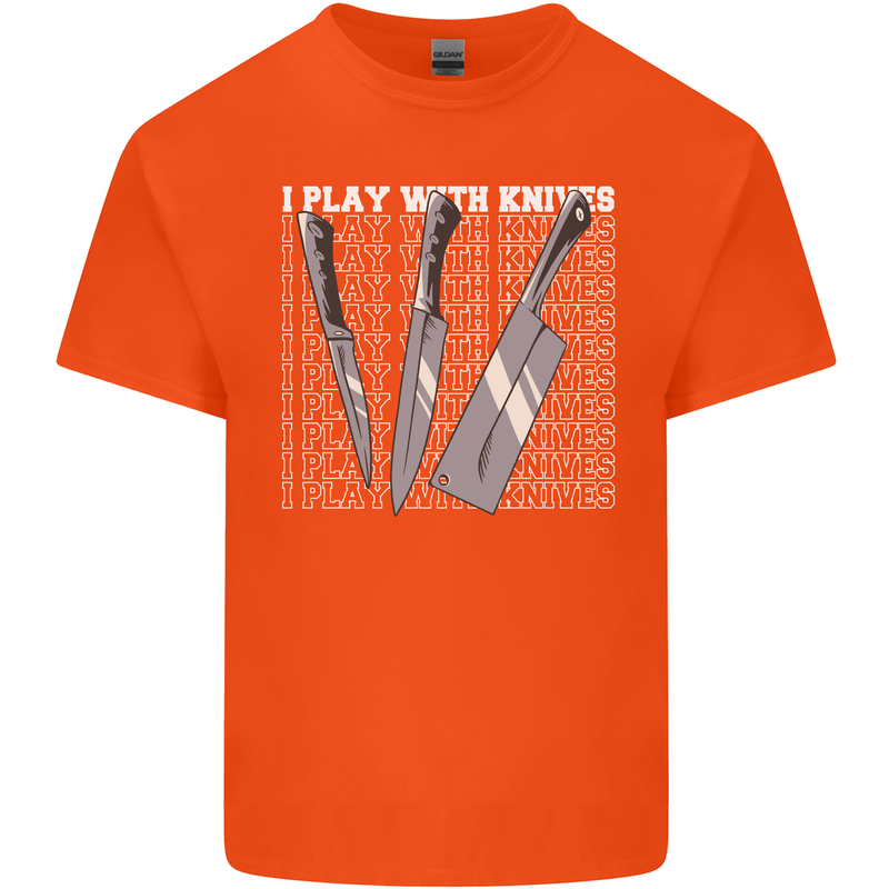Chef I Play With Knives Kids T-Shirt Childrens Orange