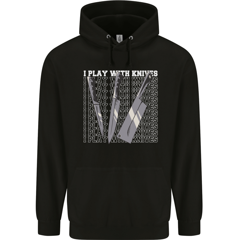 Chef I Play With Knives Mens 80% Cotton Hoodie Black