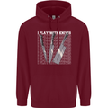 Chef I Play With Knives Mens 80% Cotton Hoodie Maroon
