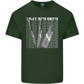 Chef I Play With Knives Mens Cotton T-Shirt Tee Top Forest Green