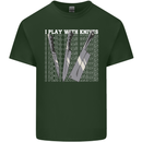Chef I Play With Knives Mens Cotton T-Shirt Tee Top Forest Green