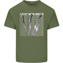 Chef I Play With Knives Mens Cotton T-Shirt Tee Top Military Green
