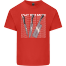 Chef I Play With Knives Mens Cotton T-Shirt Tee Top Red