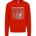 Chef I Play With Knives Mens Sweatshirt Jumper Bright Red
