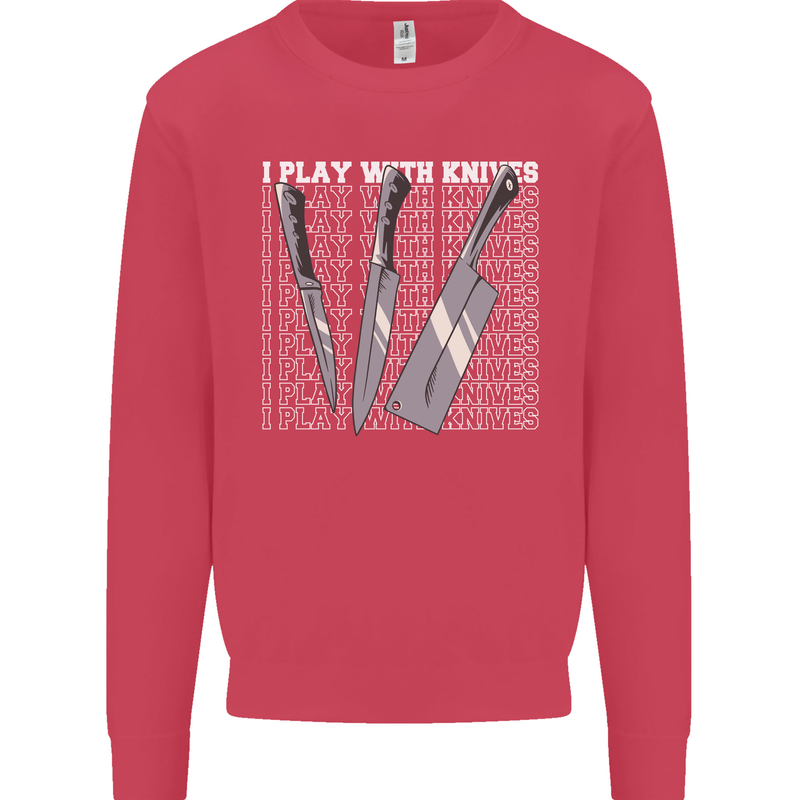 Chef I Play With Knives Mens Sweatshirt Jumper Heliconia