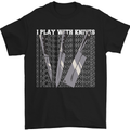 Chef I Play With Knives Mens T-Shirt 100% Cotton Black