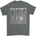 Chef I Play With Knives Mens T-Shirt 100% Cotton Charcoal