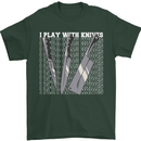 Chef I Play With Knives Mens T-Shirt 100% Cotton Forest Green