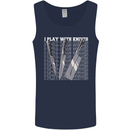 Chef I Play With Knives Mens Vest Tank Top Navy Blue