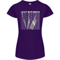 Chef I Play With Knives Womens Petite Cut T-Shirt Purple