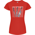 Chef I Play With Knives Womens Petite Cut T-Shirt Red