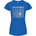 Chef I Play With Knives Womens Petite Cut T-Shirt Royal Blue