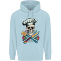 Chef Skull Childrens Kids Hoodie Light Blue