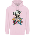 Chef Skull Childrens Kids Hoodie Light Pink