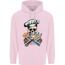 Chef Skull Childrens Kids Hoodie Light Pink