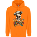 Chef Skull Childrens Kids Hoodie Orange