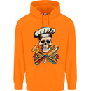 Chef Skull Childrens Kids Hoodie Orange