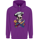 Chef Skull Childrens Kids Hoodie Purple