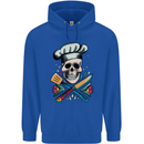 Chef Skull Childrens Kids Hoodie Royal Blue