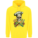 Chef Skull Childrens Kids Hoodie Yellow