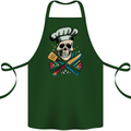 Chef Skull Cotton Apron 100% Organic Forest Green