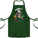 Chef Skull Cotton Apron 100% Organic Forest Green