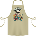 Chef Skull Cotton Apron 100% Organic Khaki