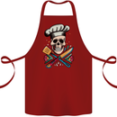 Chef Skull Cotton Apron 100% Organic Maroon