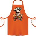 Chef Skull Cotton Apron 100% Organic Orange